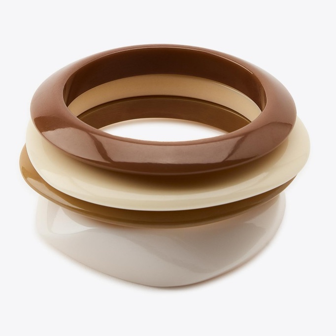 Zara New 4-Pack Of Resin Bracelets Ecru | 1070/200/712